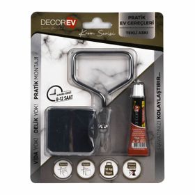 Decorev DC 4771 Krom Vidasız Montaj Tekli Askı