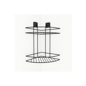 Decorev DC-5021 Siyah Dekoratif Yapışkanlı Metal İki Katlı Şampuanlık