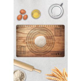 Decorita Ahşap Görünümlü Cam 40x60 cm Hamur Açma Matı