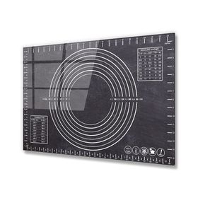 Decorita Kara Tahta Görünümlü Cam 40x60 cm Hamur Açma Matı