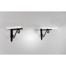 Decormet 015021201504203 Parlak Beyaz Siyah 20x60 cm Retro Raf Seti