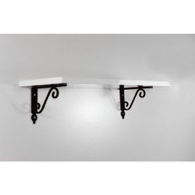Decormet 015021201504203 Parlak Beyaz Siyah 20x60 cm Retro Raf Seti