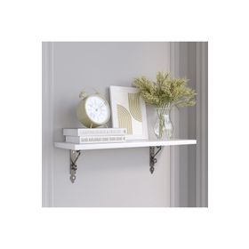 Decormet 015021201504203 Parlak Beyaz Siyah 20x60 cm Retro Raf Seti