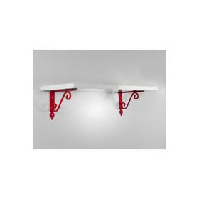 Decormet 015021201504205 Parlak Beyaz Kırmızı 20x60 cm Retro Raf Seti