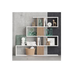 Decormet 030010079904043 Beyaz Ceviz Karlin Kitaplık