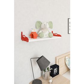 Decormet Araba Kırmızı Beyaz Duvar Rafı