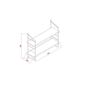 Decormet Armoni Beyaz 200X720 mm Duvar Rafı