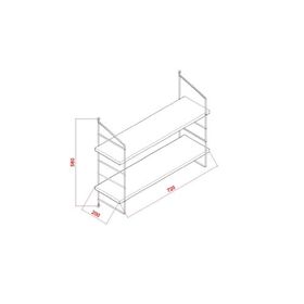 Decormet Armoni Sakramento - Adena 200X720 mm Duvar Rafı