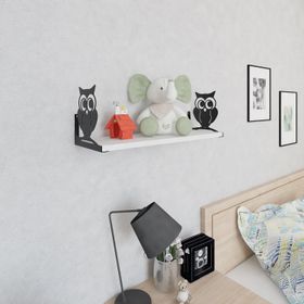 Decormet Baykuş Siyah - Beyaz Duvar Rafı