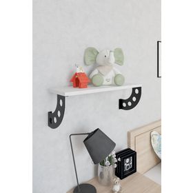 Decormet Bomerang Beyaz - Siyah Duvar Rafı