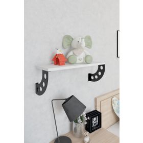Decormet Bomerang Beyaz - Siyah Duvar Rafı