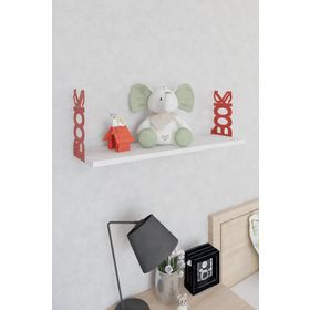 Decormet Book Kırmızı - Beyaz Duvar Rafı