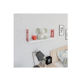 Decormet Book Kırmızı - Beyaz Duvar Rafı