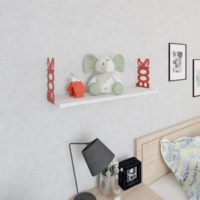 Decormet Book Kırmızı - Beyaz Duvar Rafı