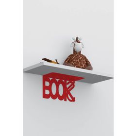 Decormet Book Kırmızı - Beyaz Duvar Rafı