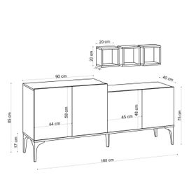 Decormet Dec-20059 Magne Safir Meşe Konsol