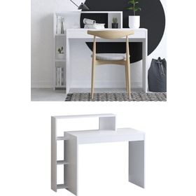 Decormet DEC0084 Trella 117x74 cm Beyaz Çalışma Masası