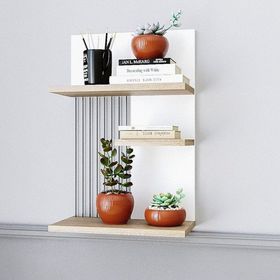 Decormet Frezya Patara Açık Kahverengi Duvar Rafı