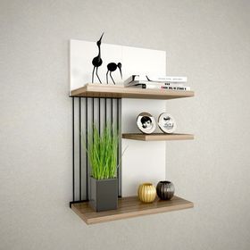 Decormet Frezya Patara Açık Kahverengi Duvar Rafı