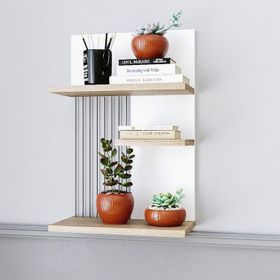 Decormet Frezya Patara Açık Kahverengi Duvar Rafı
