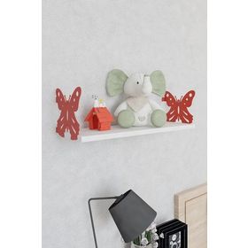 Decormet Kelebek Kırmızı - Parlak Beyaz Kitaplık