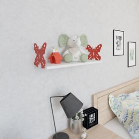 Decormet Kelebek Kırmızı - Parlak Beyaz Kitaplık