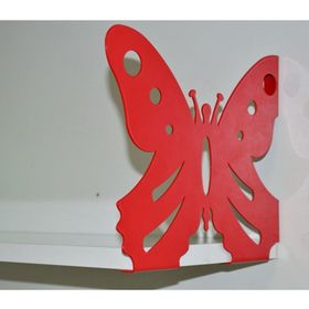 Decormet Kelebek Kırmızı - Parlak Beyaz Kitaplık