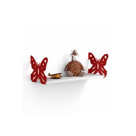 Decormet Kelebek Kırmızı - Parlak Beyaz Kitaplık