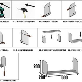 Decormet Kuğu Kırmızı+Parlak Beyaz Raf Seti
