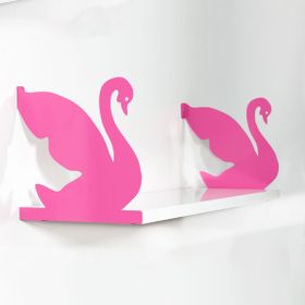 Decormet Kuğu Pembe-Parlak Beyaz Raf Seti