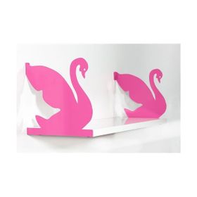 Decormet Kuğu Pembe-Parlak Beyaz Raf Seti