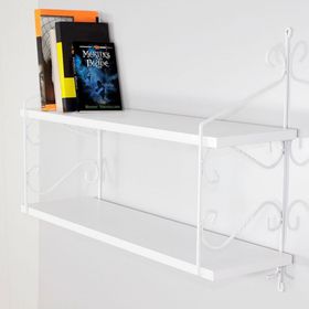 Decormet Seramoni 2 Raflı Beyaz-Ahşap Parlak Beyaz Raf Seti