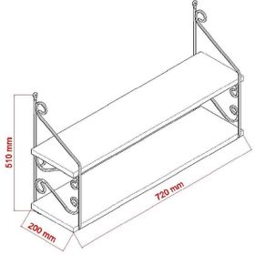 Decormet Seramoni 2 Raflı Beyaz-Ahşap Parlak Beyaz Raf Seti