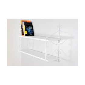 Decormet Seramoni 2 Raflı Beyaz-Ahşap Parlak Beyaz Raf Seti