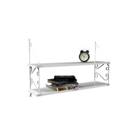 Decormet Seramoni 2 Raflı Beyaz-Ahşap Parlak Beyaz Raf Seti