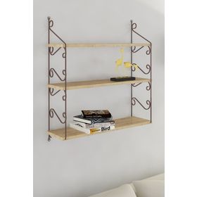 Decormet Seramoni 3 Raflı Safir Meşe Malibu Raf Seti