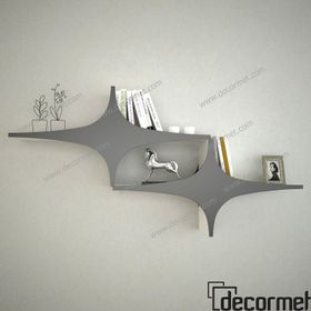 Decormet Susen Siyah 2 Duvar Rafı