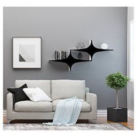 Decormet Susen Siyah 2 Duvar Rafı