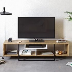 Decorotika Asal 150 Cm Beyaz Ud Siyah Tv Ünitesi