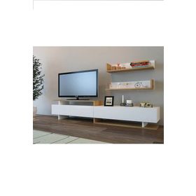 Decorotika Ayaz Teak Beyaz TV Ünitesi
