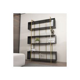 Decorotika Bruti Antrasit Gold Kitaplık