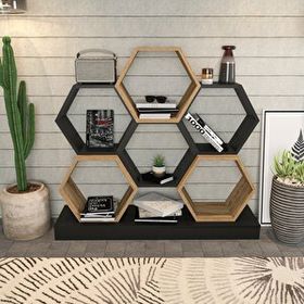 Decorotika Çiçek Siyah Ud Kitaplık