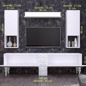 Decorotika İnci Beyaz TV Ünitesi