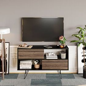 Decorotika Kerby Ceviz Siyah Tv Ünitesi