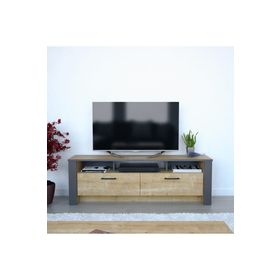 Decorotika Manhattan 150 Safir Meşe Koyu Gri Tv Ünitesi
