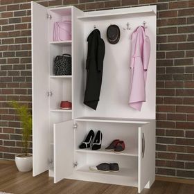 Decorotika Naturel Beyaz Portmanto