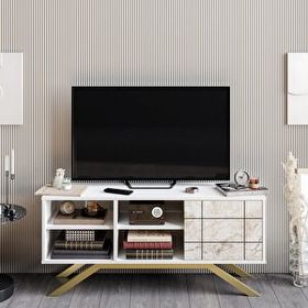 Decorotika North Gold Beyaz Tv Ünitesi