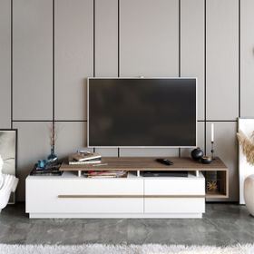 Decorotika Pia Ceviz Beyaz Tv Ünitesi,