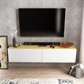 Decorotika Poling Beyaz Ceviz Tv Ünitesi