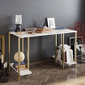 Decorotika Reader Beyaz Gold Çalışma Masası